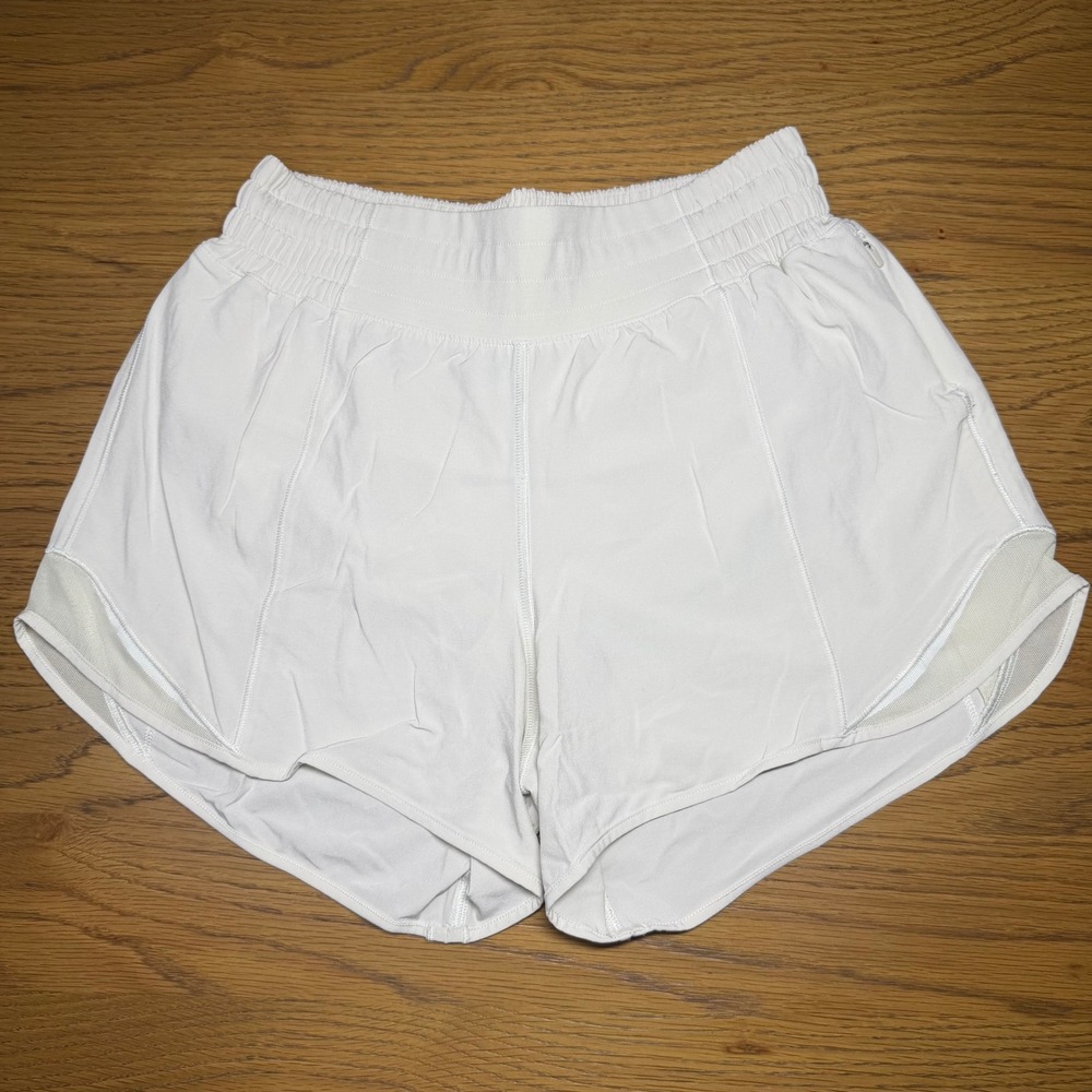 Lululemon Hotty Hot High-Rise Lined Short 4" Off White Bone LW7ARIT Size 4